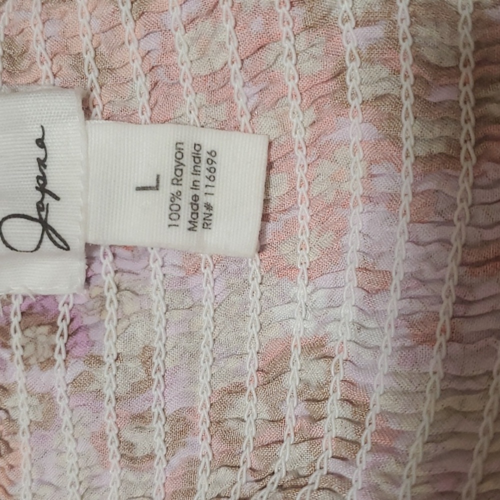 Floral Pink and Orange Women's Top, Size Large - Picture 3 of 3